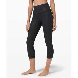 LULULEMON ALIGN STRIDE EMBOSS BLACK 21” LEGGING SIZE 6 W6AXXS Nulu High Rise